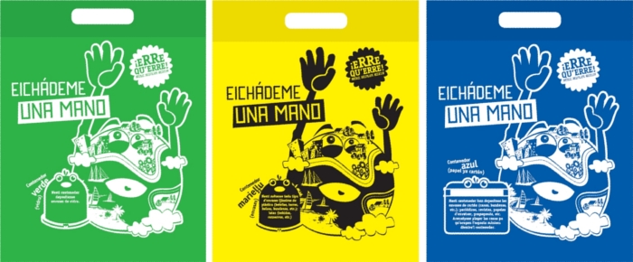 Bolsas de la campaña de normalización Erre Que reutiliza recicla 2