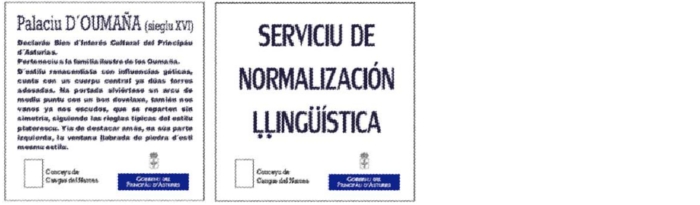 Carteles de rotulación urbana y Dependencias