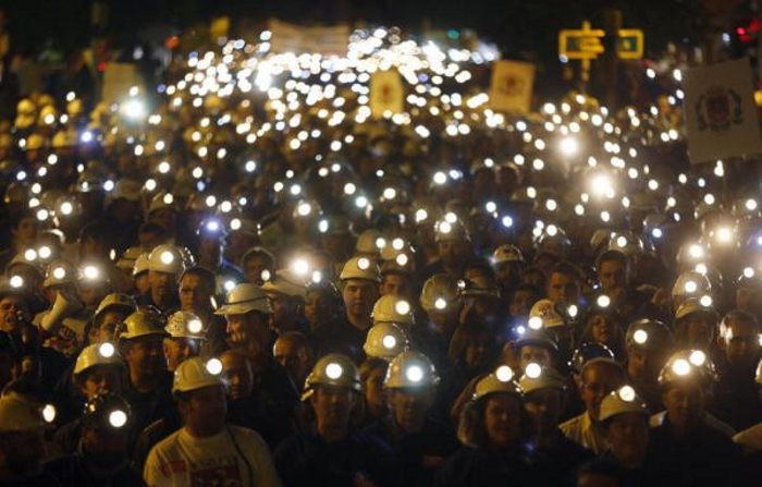 Marcha de los mineros en Madrid